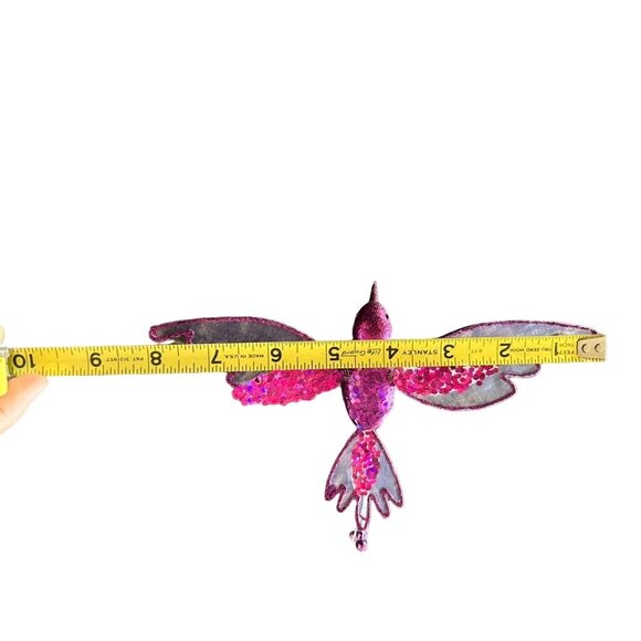 Decorative Purple Glitter Hummingbird Clip Ornament - 8 x 6 Inches - Picture 6 of 6